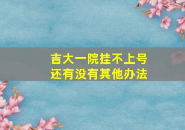 吉大一院挂不上号还有没有其他办法