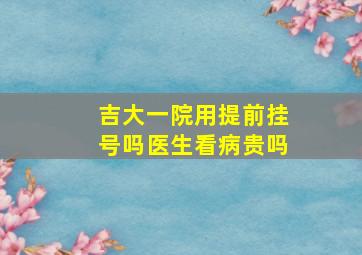 吉大一院用提前挂号吗医生看病贵吗