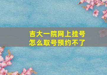 吉大一院网上挂号怎么取号预约不了