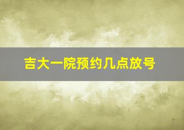 吉大一院预约几点放号