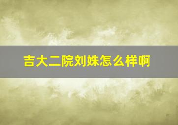 吉大二院刘姝怎么样啊