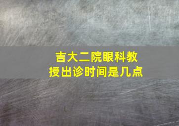 吉大二院眼科教授出诊时间是几点