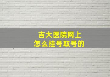 吉大医院网上怎么挂号取号的