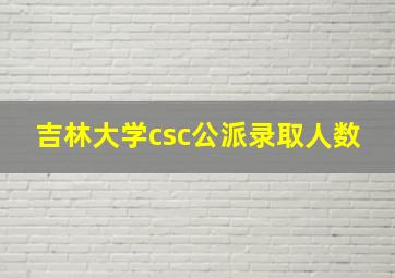 吉林大学csc公派录取人数