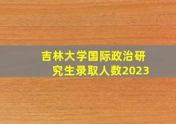 吉林大学国际政治研究生录取人数2023