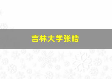 吉林大学张皓