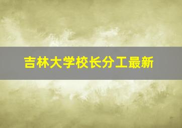 吉林大学校长分工最新