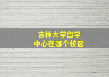 吉林大学留学中心在哪个校区