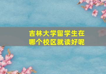 吉林大学留学生在哪个校区就读好呢