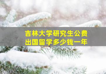 吉林大学研究生公费出国留学多少钱一年