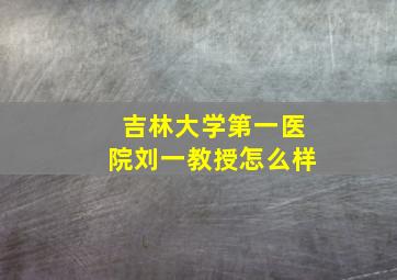 吉林大学第一医院刘一教授怎么样