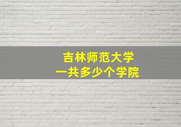 吉林师范大学一共多少个学院