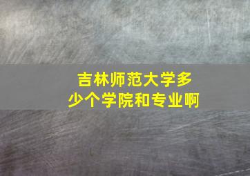 吉林师范大学多少个学院和专业啊