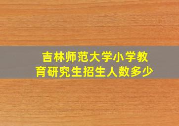 吉林师范大学小学教育研究生招生人数多少