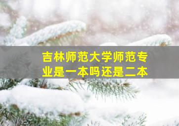 吉林师范大学师范专业是一本吗还是二本