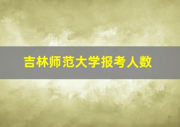 吉林师范大学报考人数