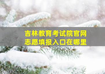 吉林教育考试院官网志愿填报入口在哪里