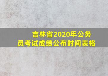 吉林省2020年公务员考试成绩公布时间表格