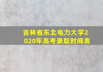 吉林省东北电力大学2020年高考录取时间表