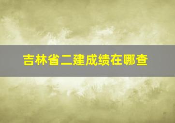 吉林省二建成绩在哪查