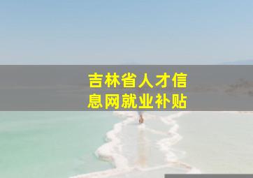 吉林省人才信息网就业补贴