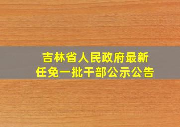 吉林省人民政府最新任免一批干部公示公告