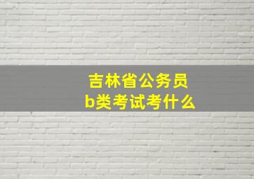 吉林省公务员b类考试考什么