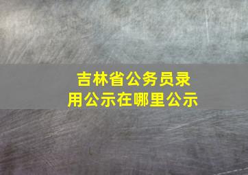 吉林省公务员录用公示在哪里公示