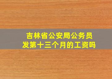 吉林省公安局公务员发第十三个月的工资吗