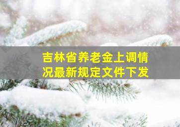 吉林省养老金上调情况最新规定文件下发