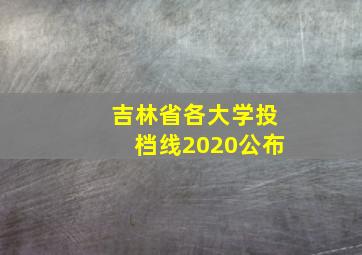 吉林省各大学投档线2020公布