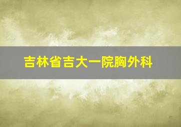 吉林省吉大一院胸外科