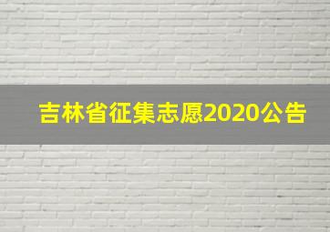 吉林省征集志愿2020公告