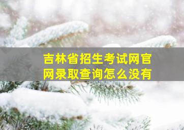 吉林省招生考试网官网录取查询怎么没有