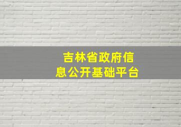 吉林省政府信息公开基础平台