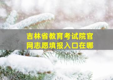 吉林省教育考试院官网志愿填报入口在哪