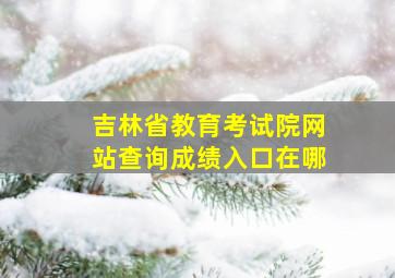 吉林省教育考试院网站查询成绩入口在哪