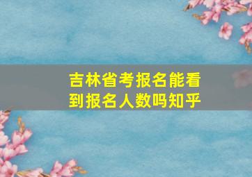 吉林省考报名能看到报名人数吗知乎