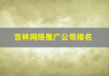 吉林网络推广公司排名