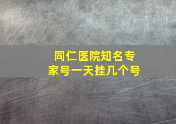 同仁医院知名专家号一天挂几个号