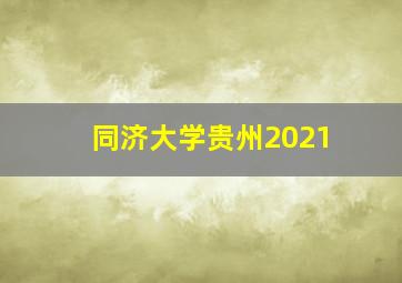 同济大学贵州2021