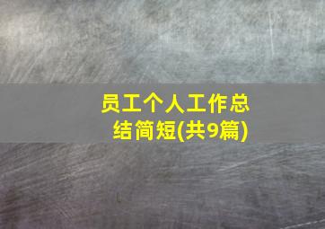 员工个人工作总结简短(共9篇)