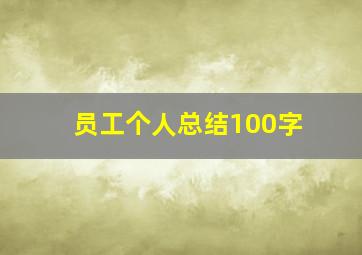 员工个人总结100字