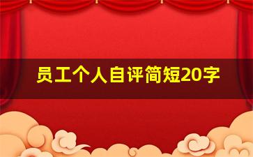 员工个人自评简短20字