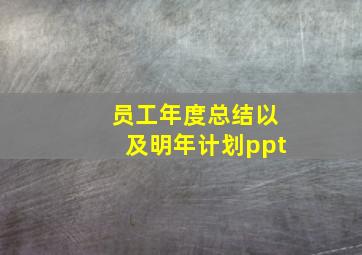 员工年度总结以及明年计划ppt