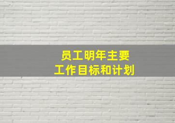 员工明年主要工作目标和计划