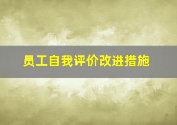 员工自我评价改进措施