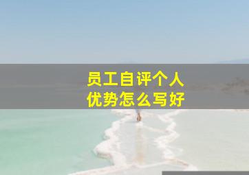 员工自评个人优势怎么写好