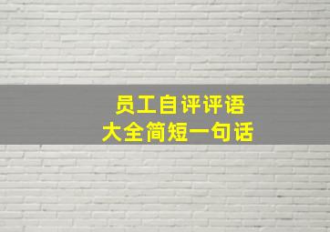 员工自评评语大全简短一句话