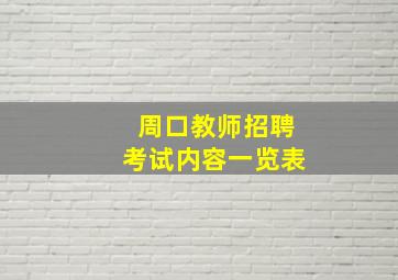 周口教师招聘考试内容一览表